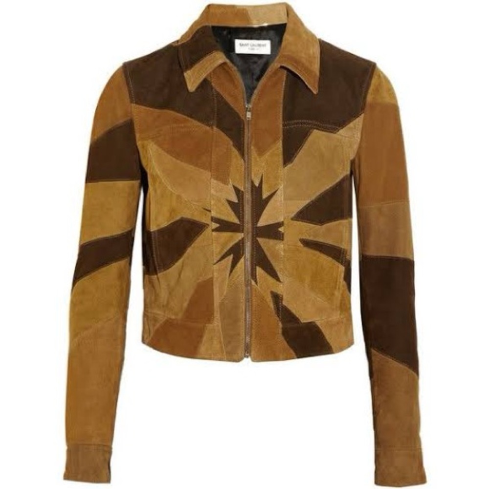 Saint Laurent Supernova Patchwork Suede Jacket Size 34